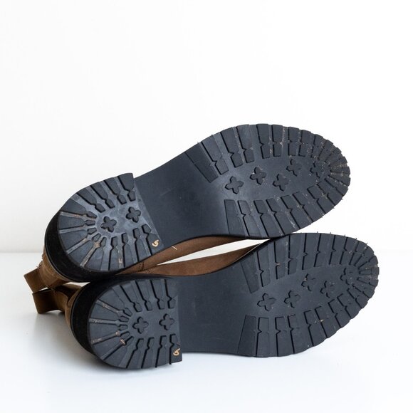 Madewell The Carina Platform Chelsea Boot Leather Brown Burled Wood - Picture 5 of 13